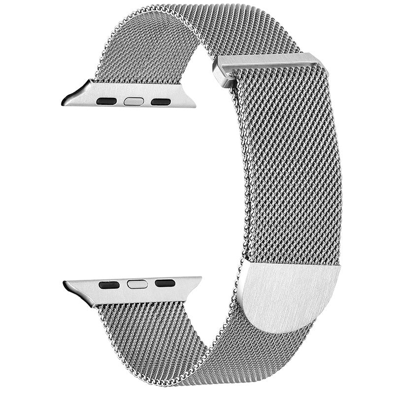 Uniqkart for Apple Watch Ultra 49mm / Series 8 7 45mm / 6 5 4 SE (2022) SE 44mm / 3 2 1 42mm Metal Watch Strap Milanese Magnetic Watchband - Silver