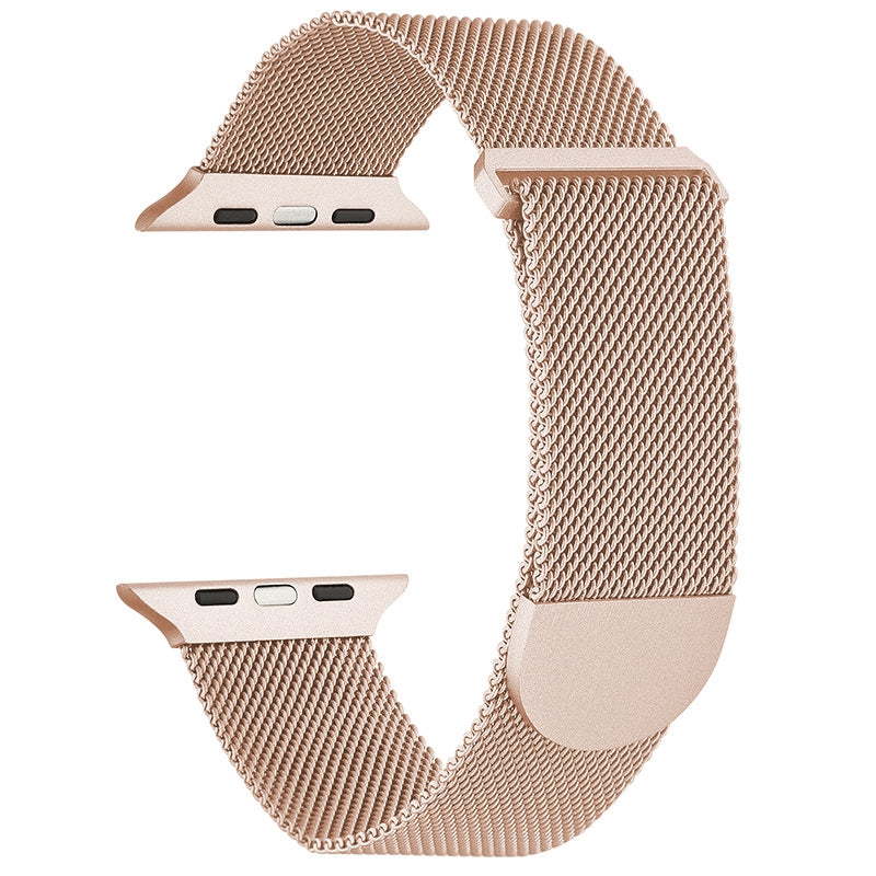 Uniqkart for Apple Watch Ultra 49mm / Series 8 7 45mm / 6 5 4 SE (2022) SE 44mm / 3 2 1 42mm Metal Watch Strap Milanese Magnetic Watchband - Retro Gold