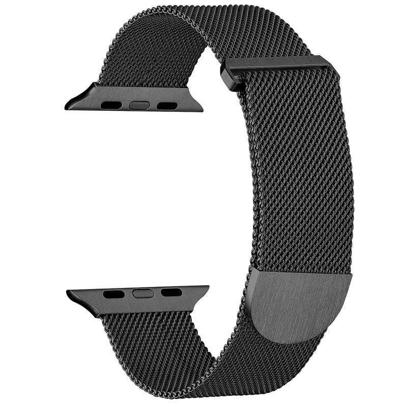 Uniqkart for Apple Watch Ultra 49mm / Series 8 7 45mm / 6 5 4 SE (2022) SE 44mm / 3 2 1 42mm Metal Watch Strap Milanese Magnetic Watchband - Black