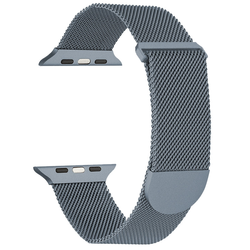 Uniqkart for Apple Watch Ultra 49mm / Series 8 7 45mm / 6 5 4 SE (2022) SE 44mm / 3 2 1 42mm Metal Watch Strap Milanese Magnetic Watchband - Space Grey