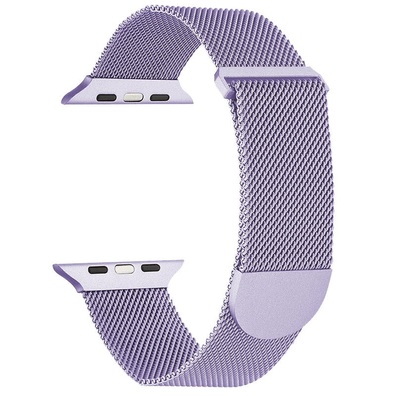 Uniqkart for Apple Watch Ultra 49mm / Series 8 7 45mm / 6 5 4 SE (2022) SE 44mm / 3 2 1 42mm Metal Watch Strap Milanese Magnetic Watchband - Light Purple