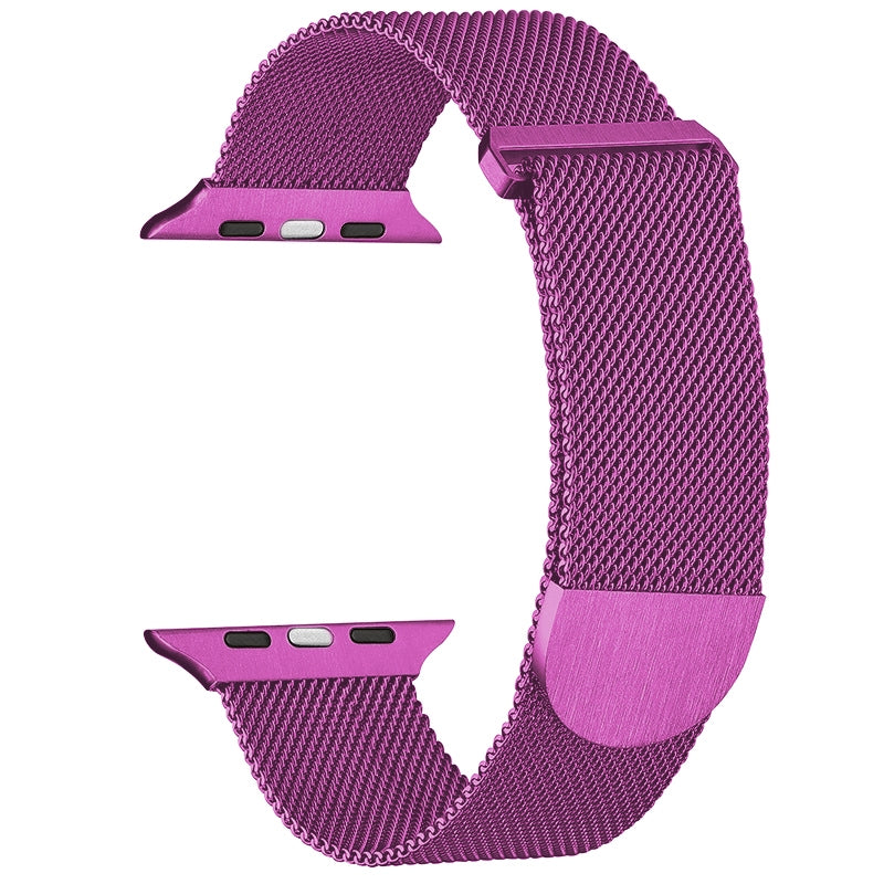 Uniqkart for Apple Watch Ultra 49mm / Series 8 7 45mm / 6 5 4 SE (2022) SE 44mm / 3 2 1 42mm Metal Watch Strap Milanese Magnetic Watchband - Purple