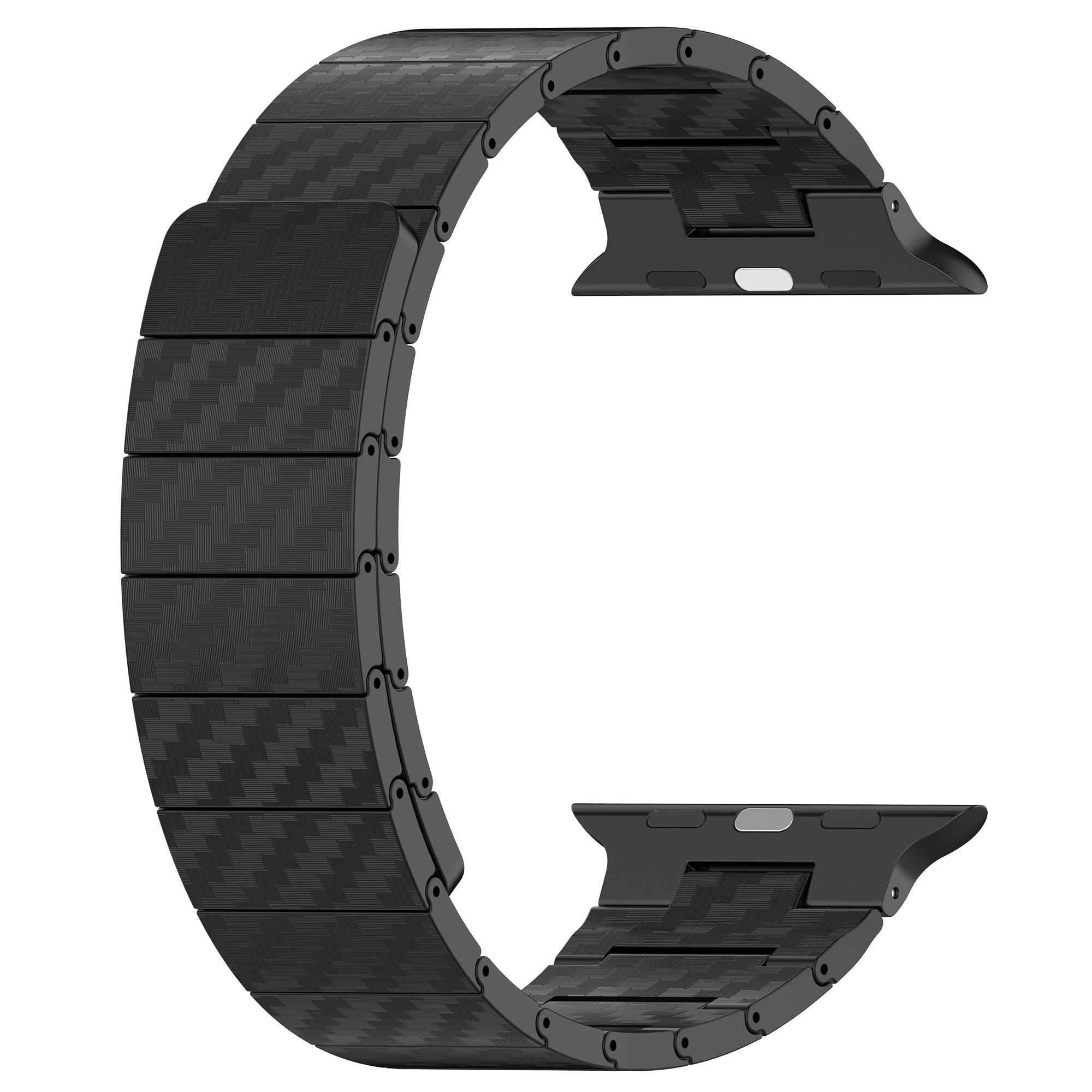 Watch Band for Apple Watch Series 8 7 41mm / Series 6 5 4 SE (2022) SE 40mm / Series 3 2 1 38mm , AW Carbon Fiber Texture Hard PC Magnetic Strap - Black