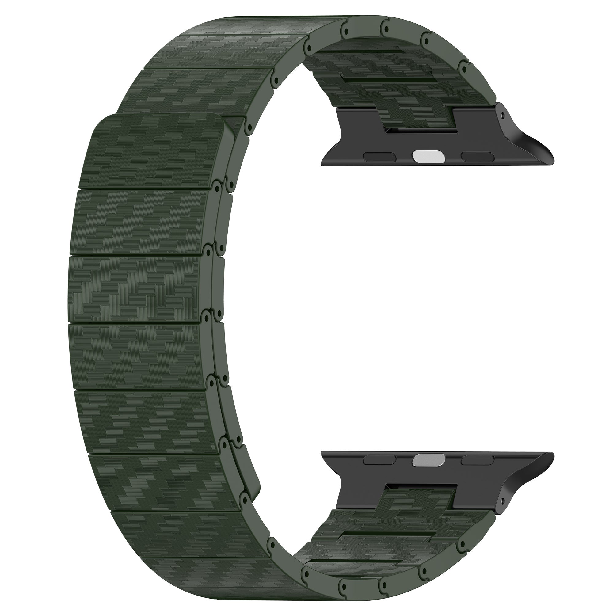 Watch Band for Apple Watch Series 8 7 41mm / Series 6 5 4 SE (2022) SE 40mm / Series 3 2 1 38mm , AW Carbon Fiber Texture Hard PC Magnetic Strap - Green