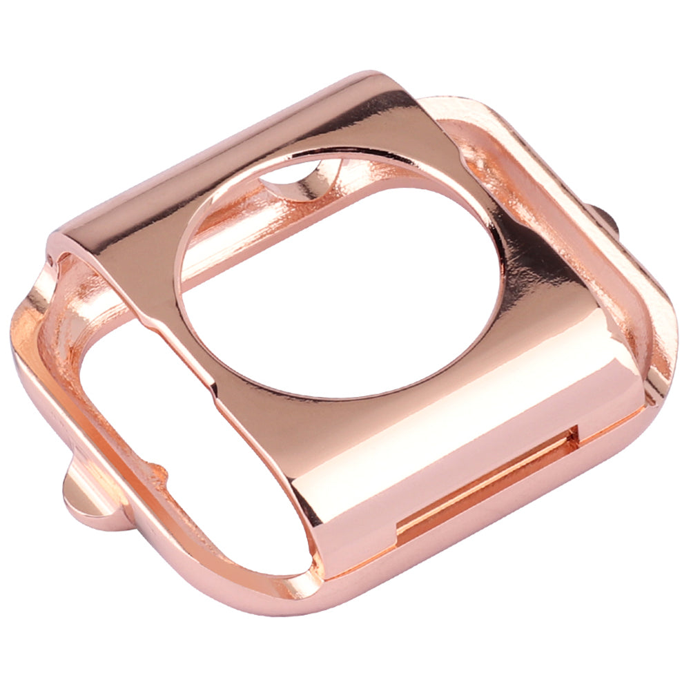 Water-drop Shape Rhinestone Decor Alloy Watch Case Scratch-resistant Protective Cover for Apple Watch Series 4 / 5 / 6 44mm / SE 44mm / SE (2022) 44mm - Rose Gold / Pink Zircon