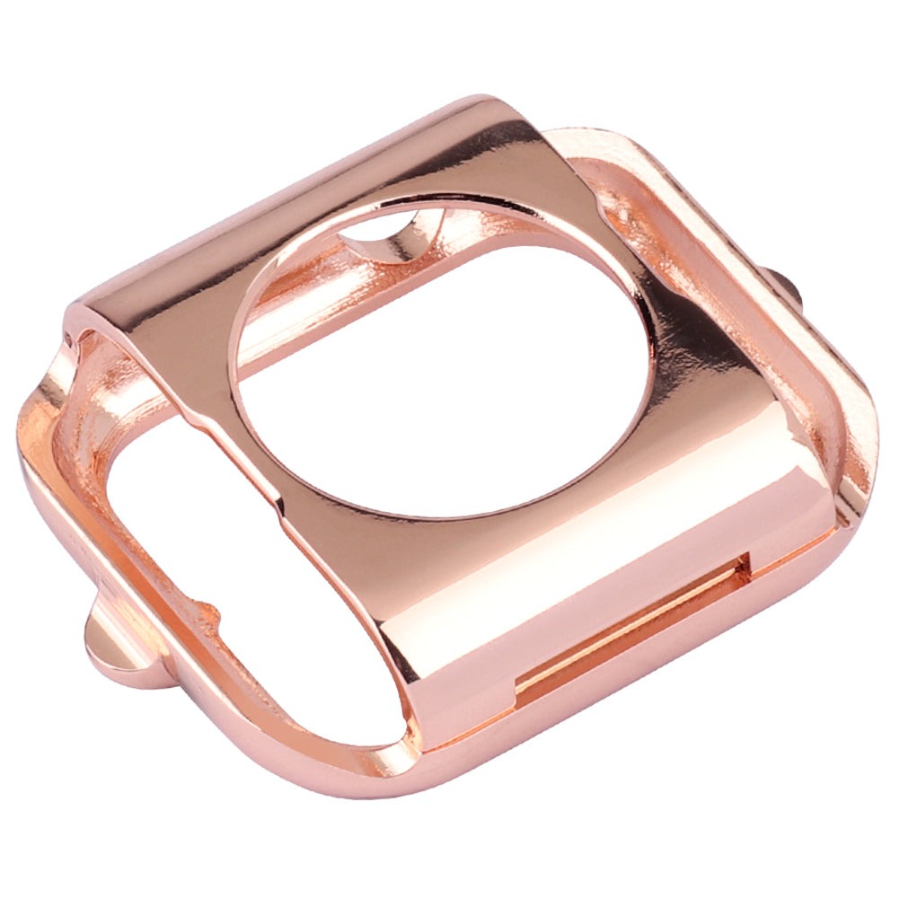 Water-drop Shape Rhinestone Decor Alloy Watch Case Scratch-resistant Protective Cover for Apple Watch Series 4 / 5 / 6 44mm / SE 44mm / SE (2022) 44mm - Rose Gold / Green Zircon