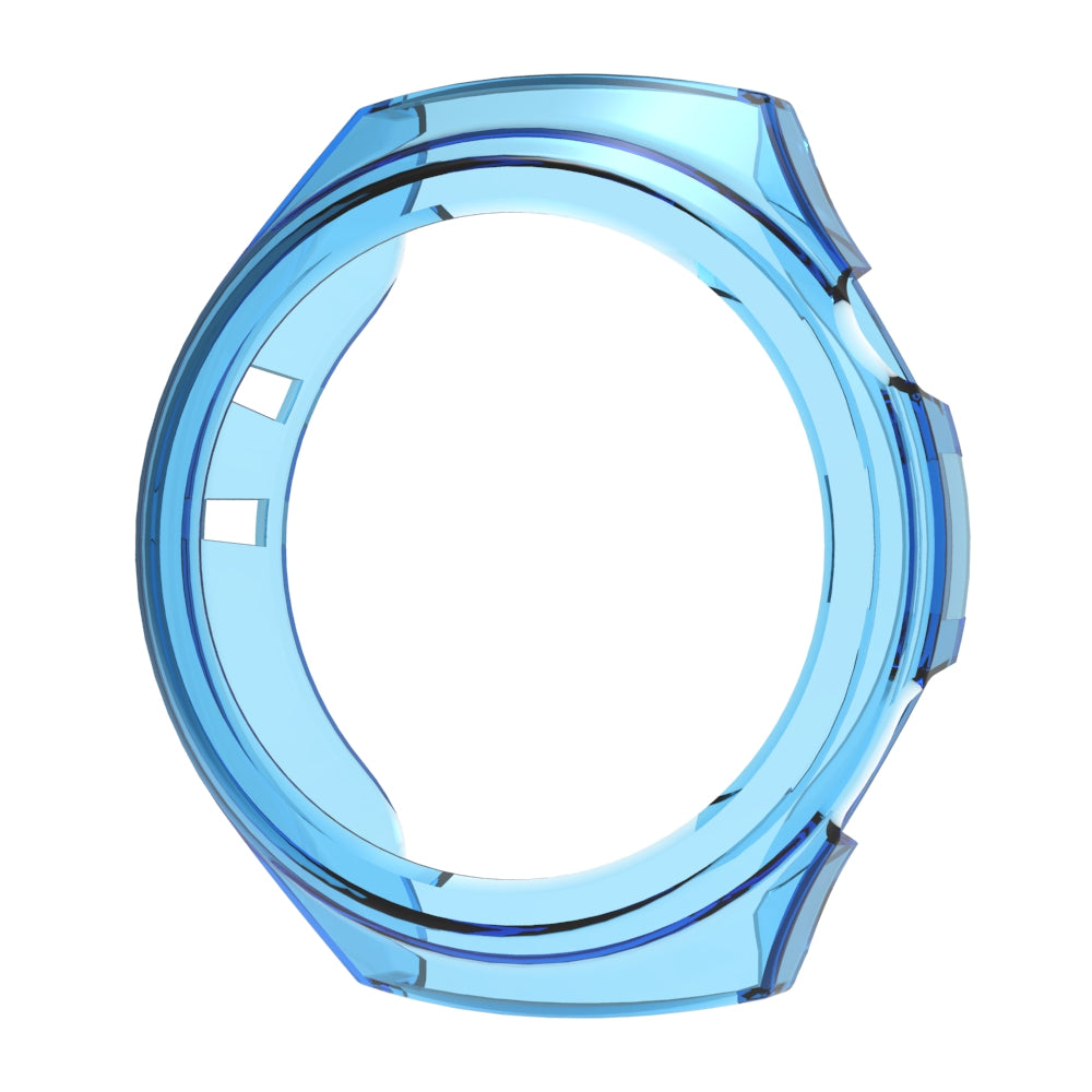 Uniqkart for Huawei Watch 4 Pro Shockproof TPU Watch Case Hollow Protective Frame - Transparent Blue