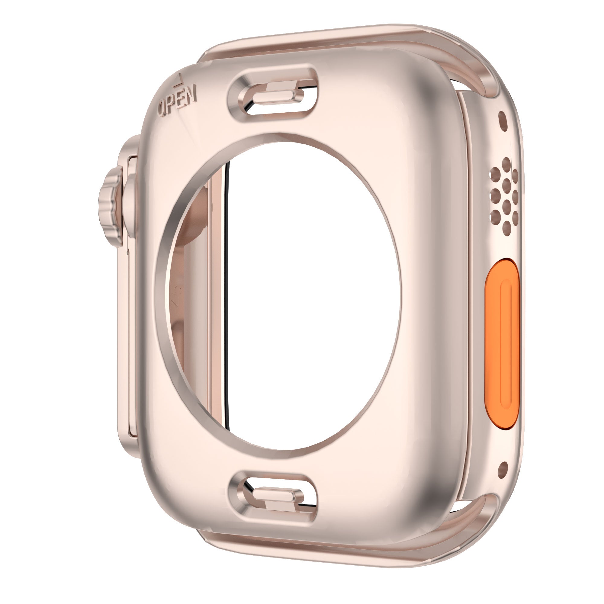Hard PC Case for Apple Watch Series 6 5 4 SE (2022) SE 40mm , Waterproof Cover with Tempered Glass Screen Protector - Rose Gold