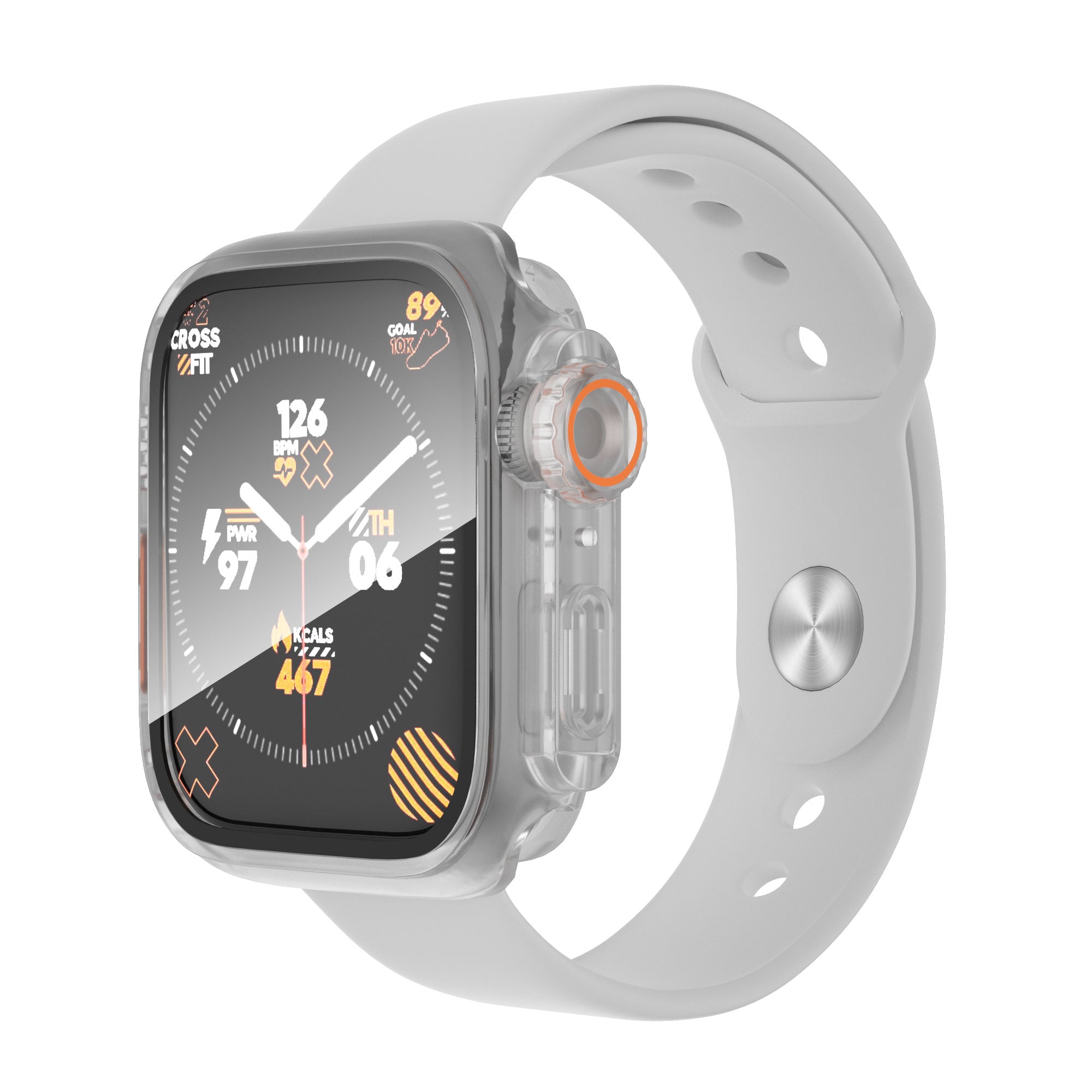 Hard PC Case for Apple Watch Series 6 5 4 SE (2022) SE 40mm , Waterproof Cover with Tempered Glass Screen Protector - Transparent