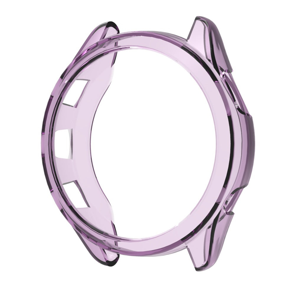 Uniqkart for Garmin Forerunner 265S TPU Watch Case Hollow Anti-scratch Watch Frame - Transparent Purple