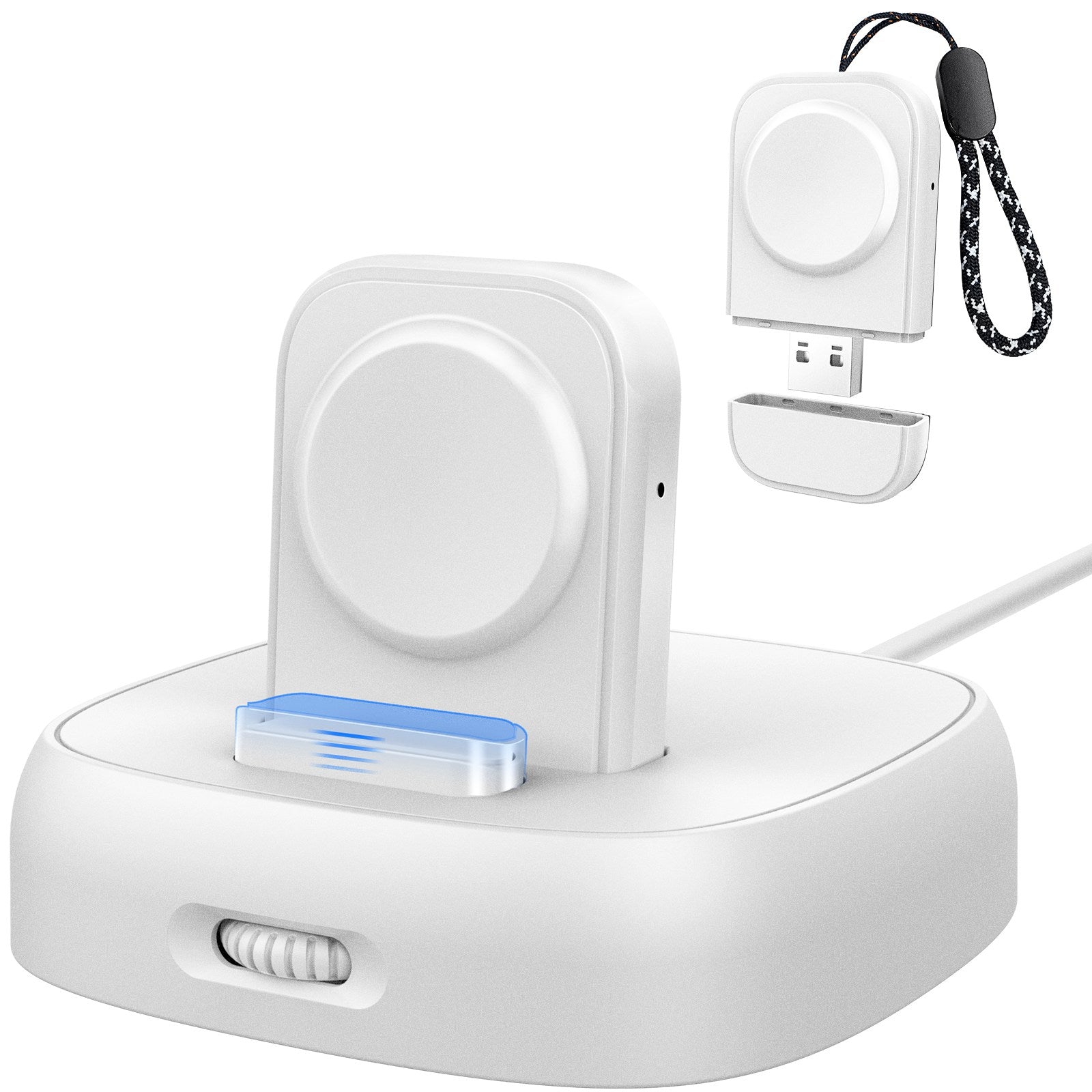 PT143 For Apple Watch 2 in 1 Magnetic Wireless Charger + Base, Height Adjustable - White