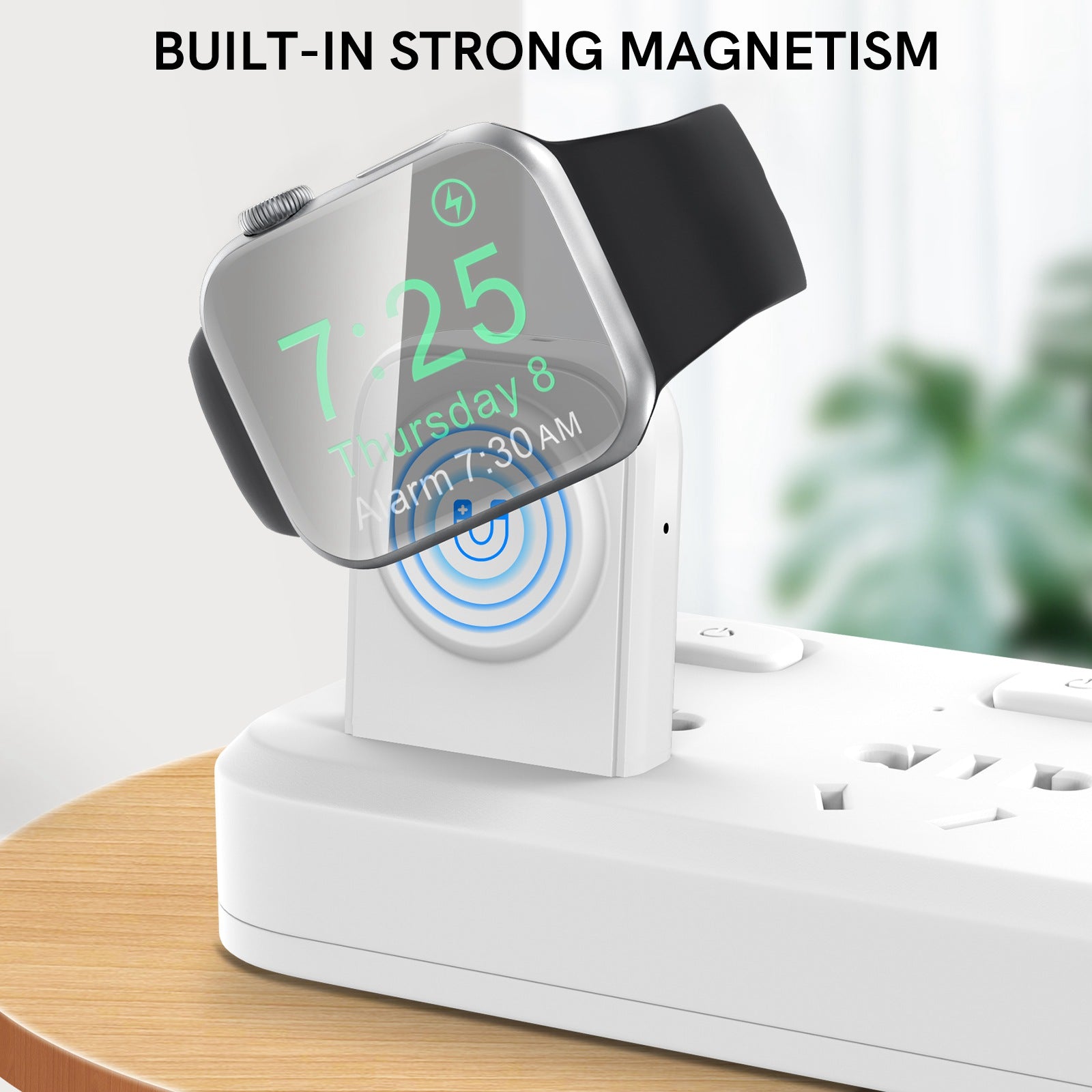 PT143 For Apple Watch 2 in 1 Magnetic Wireless Charger + Base, Height Adjustable - White
