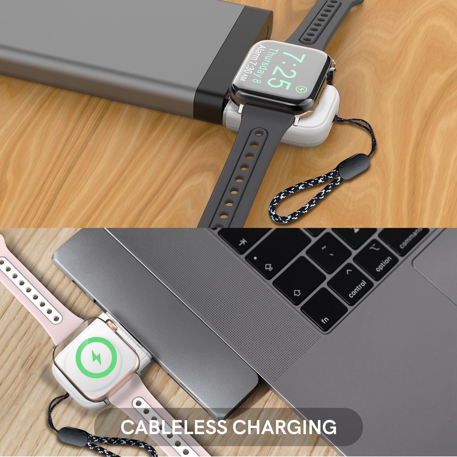 PT143 For Apple Watch 2 in 1 Magnetic Wireless Charger + Base, Height Adjustable - White