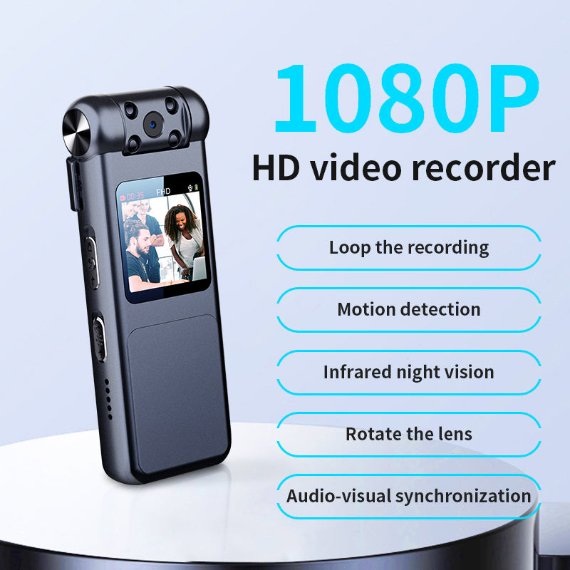 V18 16GB 1080P HD Video Recorder 180-Degree Rotation Camera with Night Vision and Motion Detection