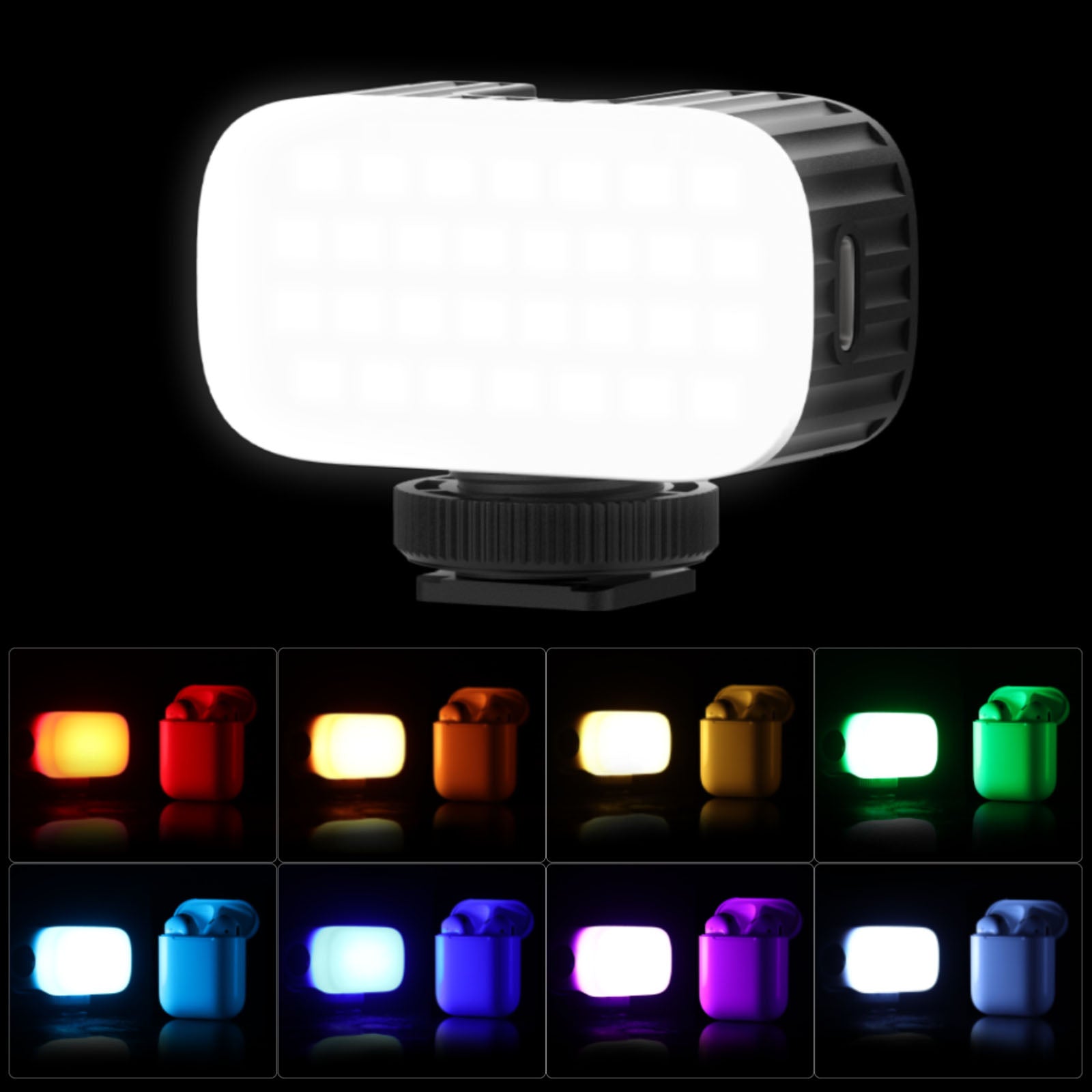 Uniqkart VL15 Mini RGB LED Video Light for Smartphone SLR Camera Youtube Tiktok Live Vlog Lighting