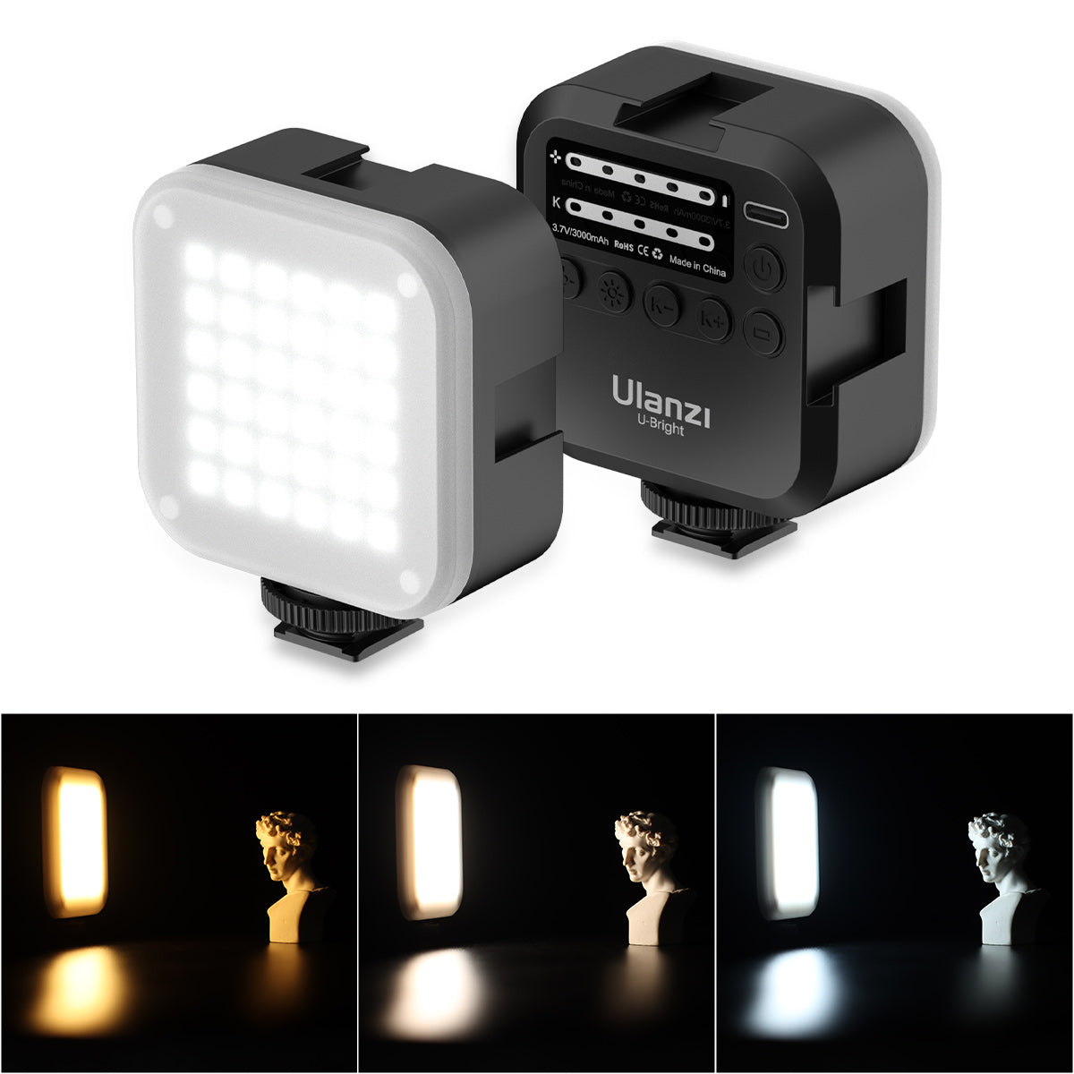 Uniqkart U-Bright Mini LED Video Light 2700-6500K Dimmable Photographic Lighting Vlog Fill Light