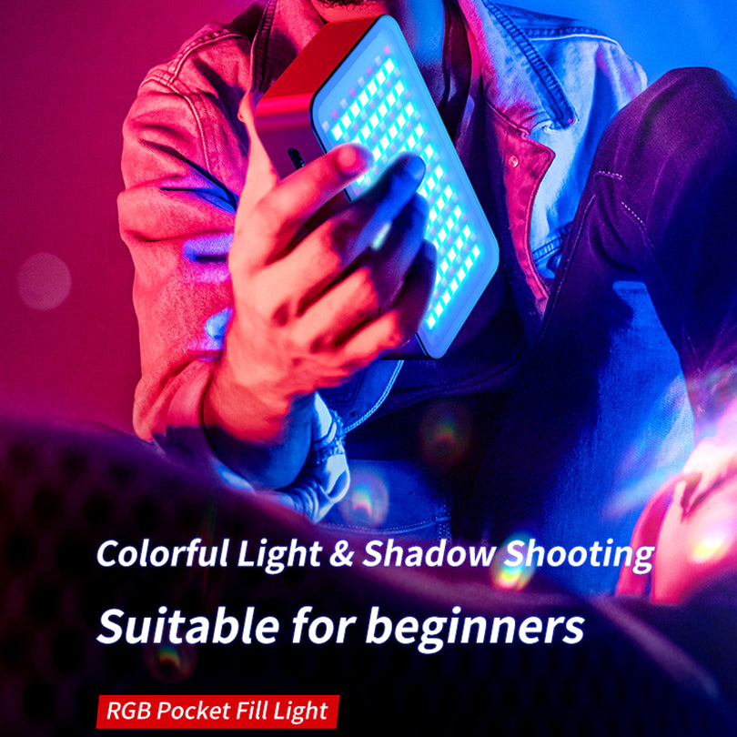 Uniqkart TE-RGB-001 Full Color RGB Video Light 2500K-8500K LED Camera Vlog Fill Light Smartphone Selfie Lighting