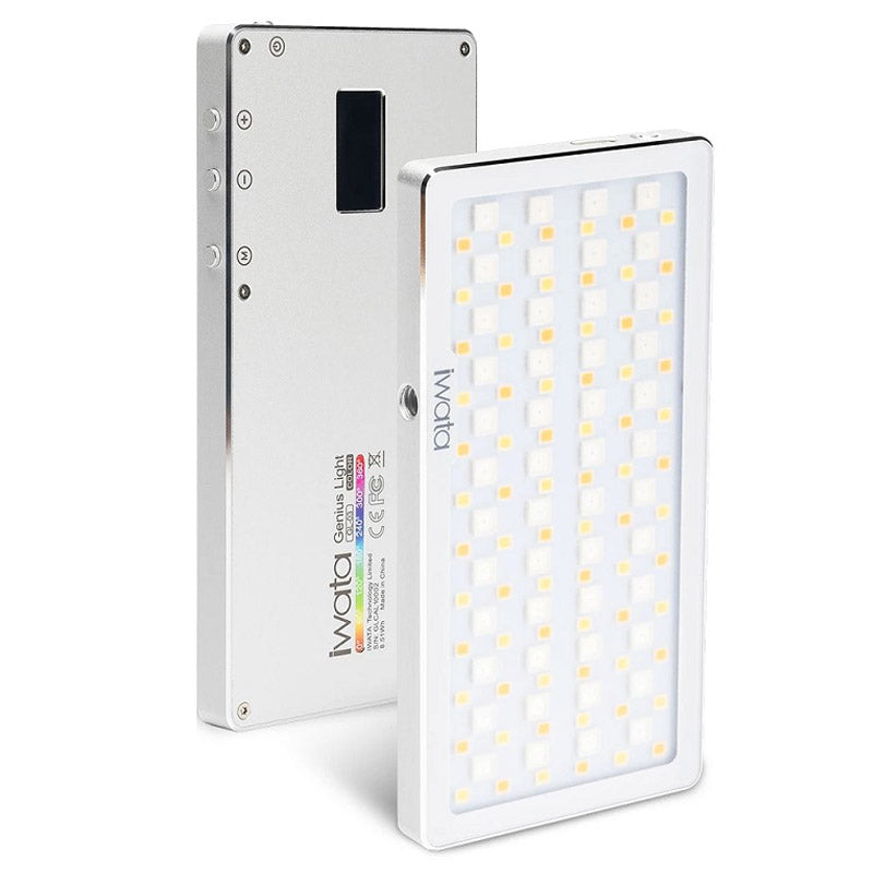 IWATA GL-03 RGB LED Video Light Rechargeable Photography Fill Light Dimmable Pocket Panel Lamp with OLED Display