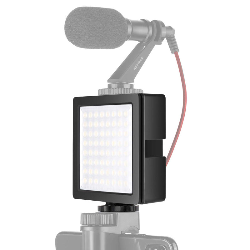 Uniqkart PL100-B Mini Plastic+Metal Camera Phone Photography Fill Light Rechargeable Dimmable LED Fill Light