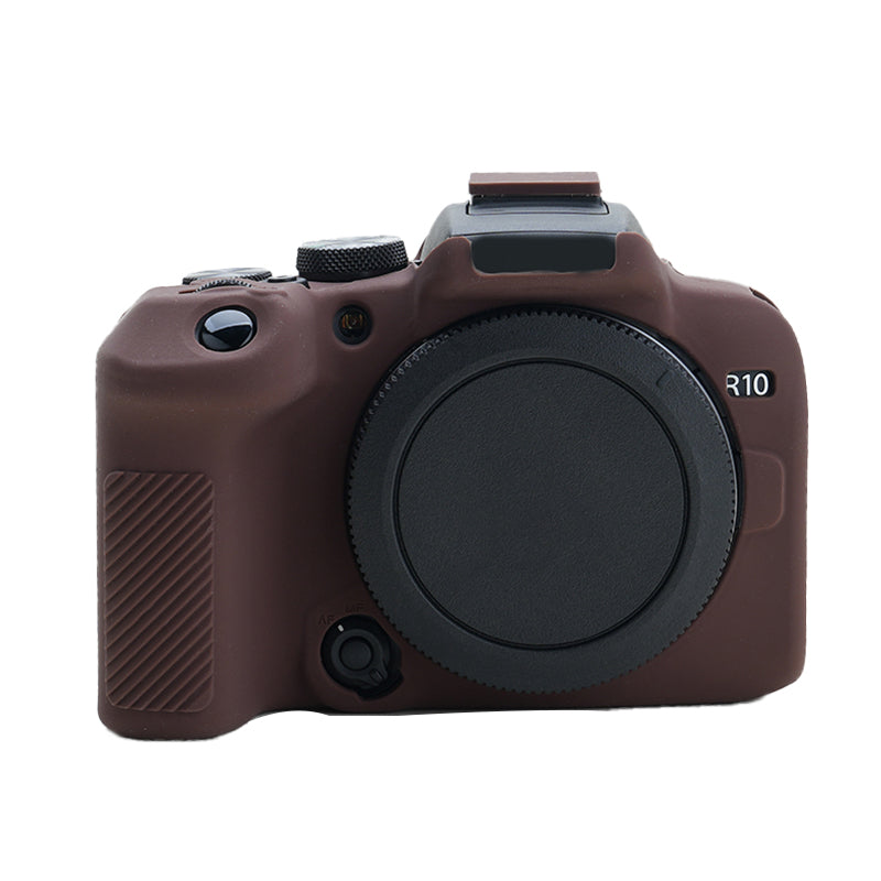 Soft Silicone Skin Case for Canon EOS R10 Camera, Anti-scratch Dust-proof Protective Cover - Brown