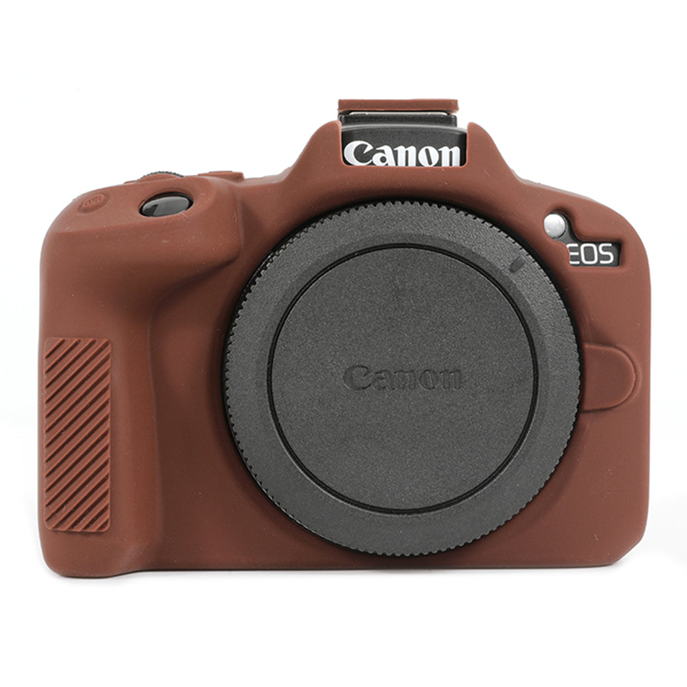 Uniqkart for Canon EOS R50 Soft Silicone Anti-drop Case Camera Protective Cover - Coffee