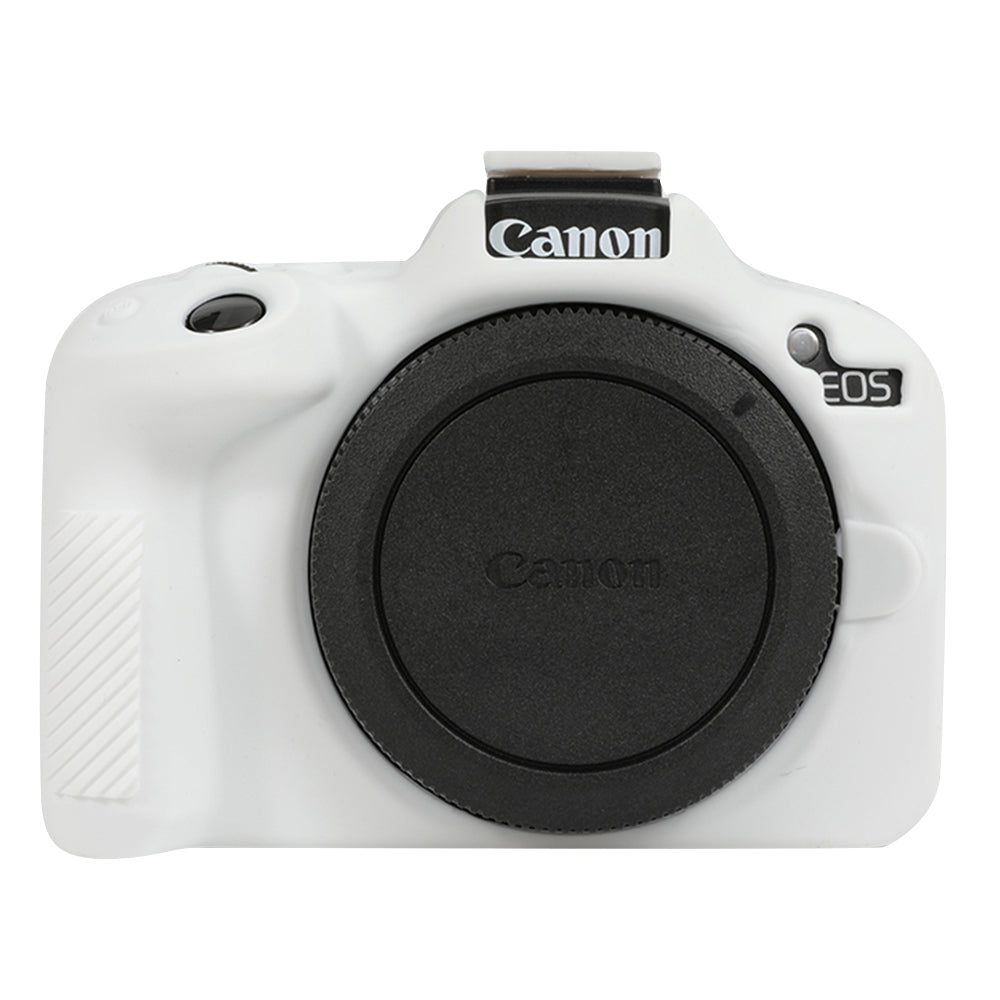 Uniqkart for Canon EOS R50 Soft Silicone Anti-drop Case Camera Protective Cover - White