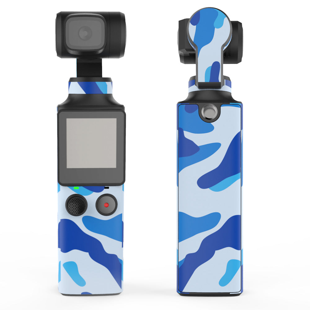 Uniqkart Sticker Set Skin Decor Protective Film for FIMI PALM Pocket Camera - Blue Camouflage