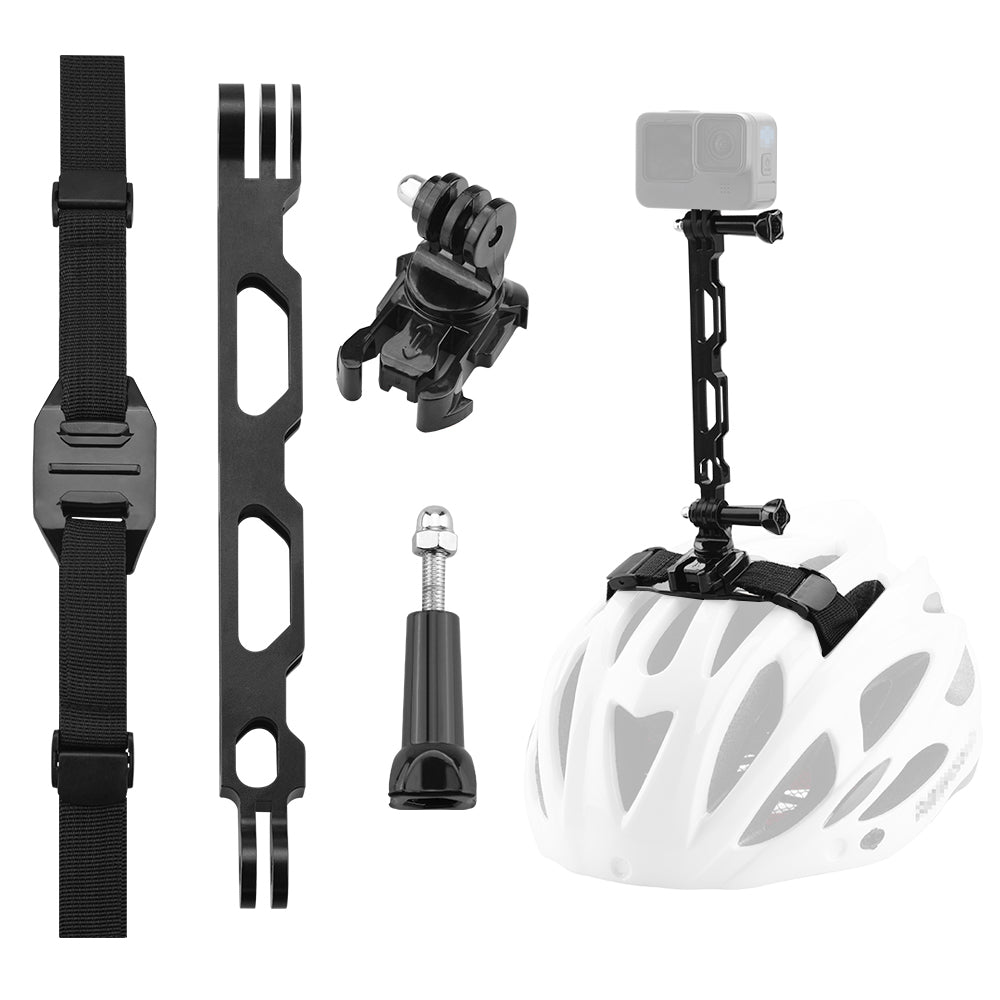 EWB9025+EWB7869+Max3204+EWB7922 Bicycle Helmet Adjustable Headband Mounting Adapter with Extension Arm + Long Screw for GoPro 10/9/8/7/6/5/Osmo Action/Insta360 ONE R