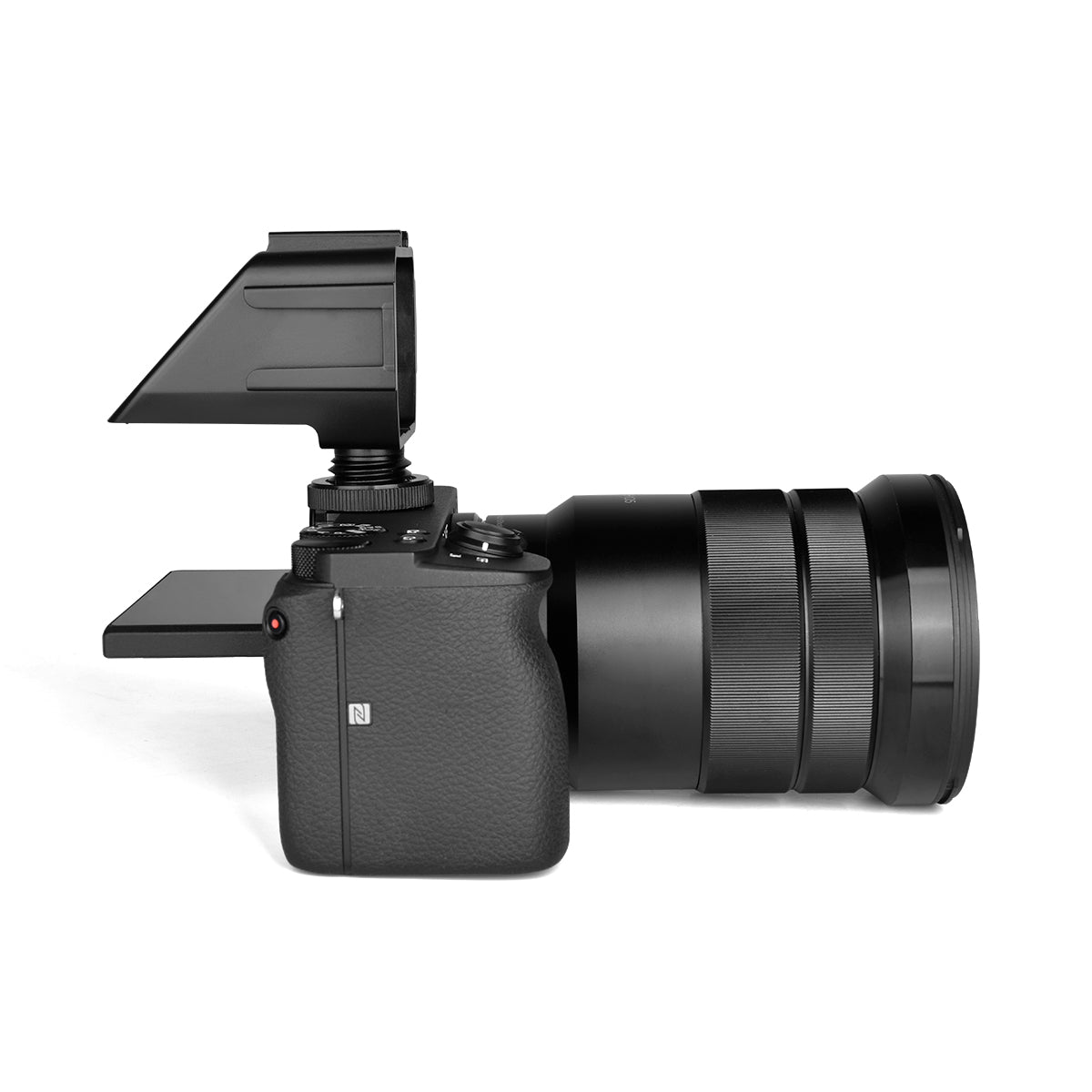 Yelangu A74 Vlog Selfie Flip Screen Cold Shoe Bracket Reverse Mirror Microphone Mount for Mirrorless Camera