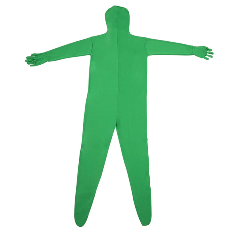 Uniqkart PSD2EA One-Piece Chromakey Body Suit Green Bodysuit Unisex Spandex Disappearing Man Costume - Green / 160cm
