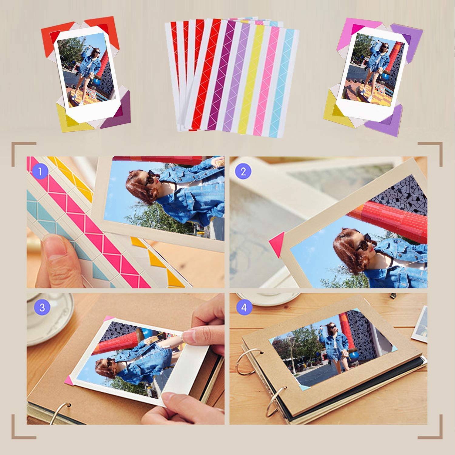 for FujiFilm Instax Mini 12 / 11 / 9 / 8+ / 8 10-in-1 Colorful Bundle Kit Accessories Includes Photo Album, Hang Frames, Border Stickers - Magic Silver