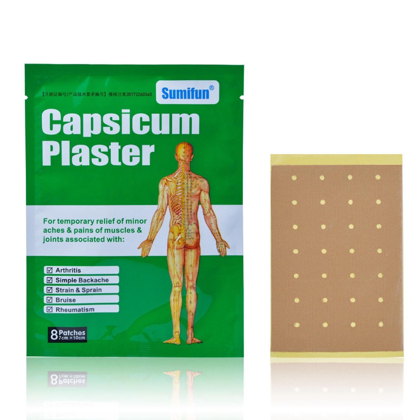 1 Bag Self Adhesive Capsicum Plaster Patches for Muscle Strains Backache