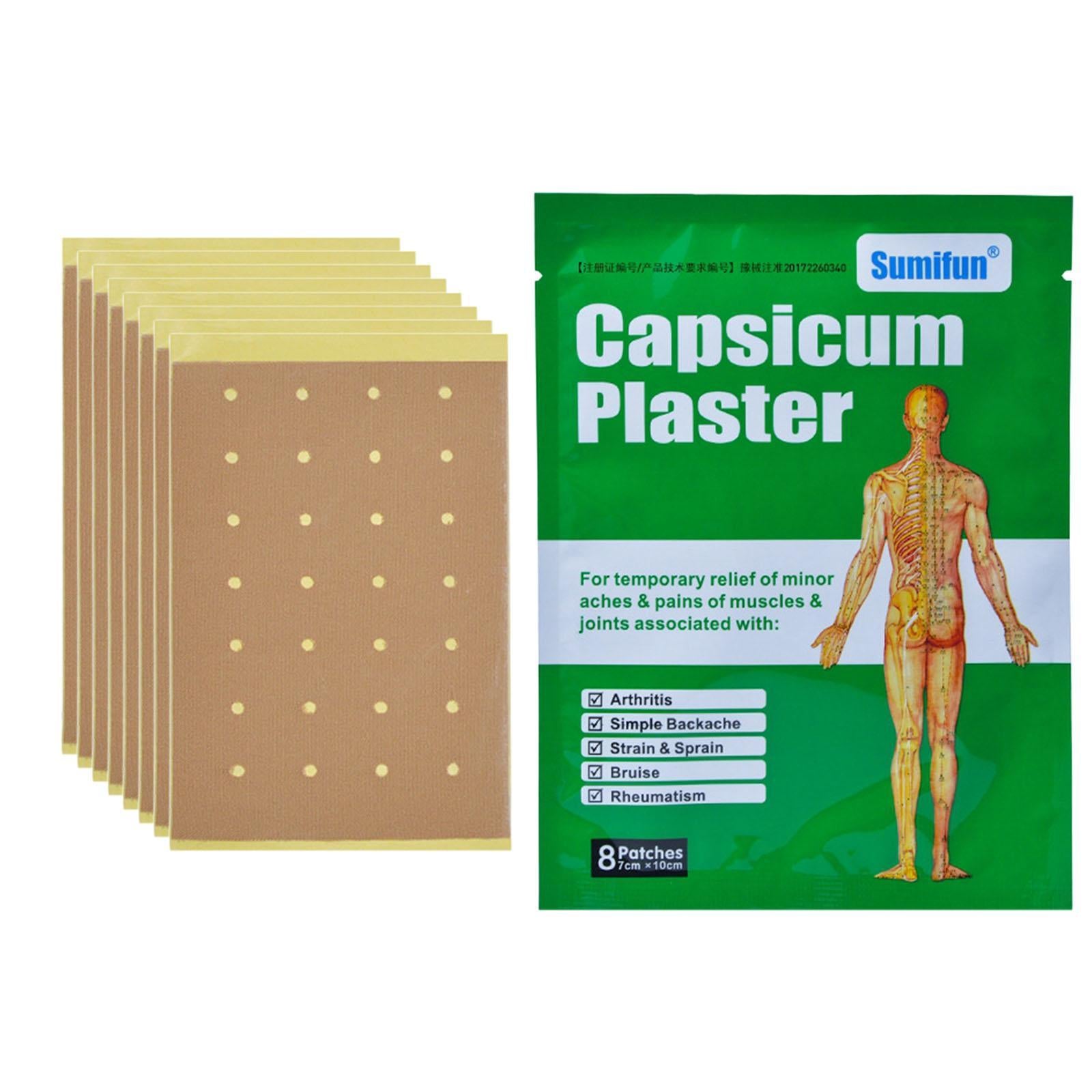 1 Bag Self Adhesive Capsicum Plaster Patches for Muscle Strains Backache