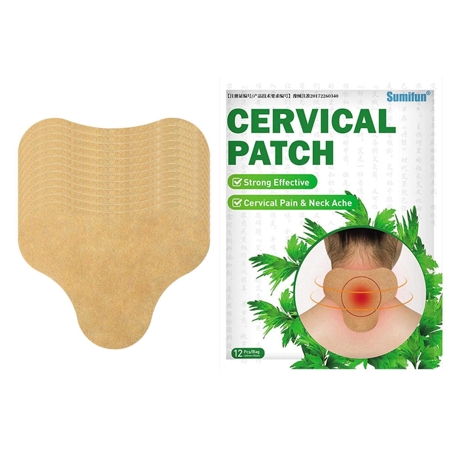 12 Sheets Natural Cervical Patch Relaxing Pain Plaster Sticker Self Adhesive