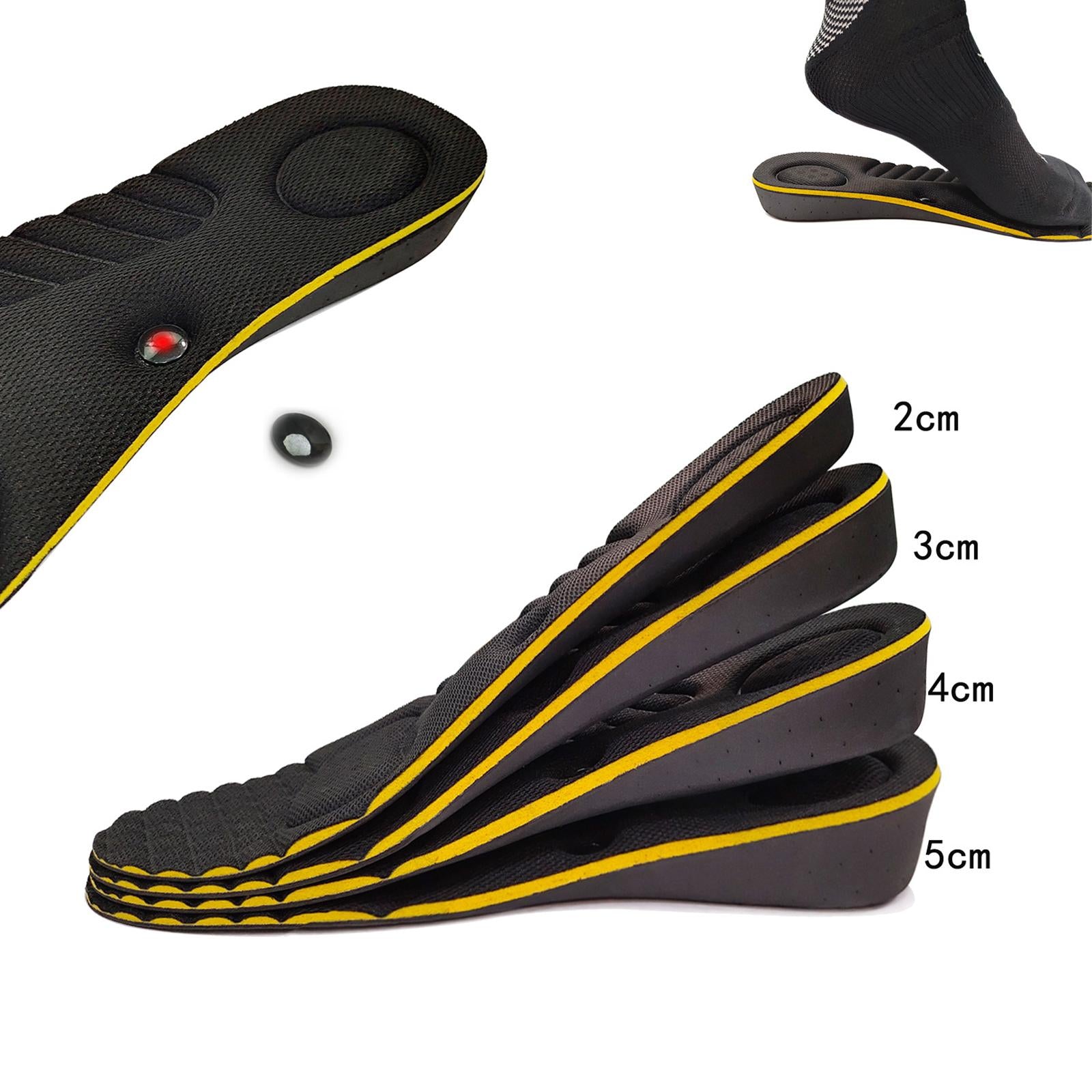 Height Insoles Elastic Comfort Taller Heel Inserts Lifts for Sneaker Men 3cm