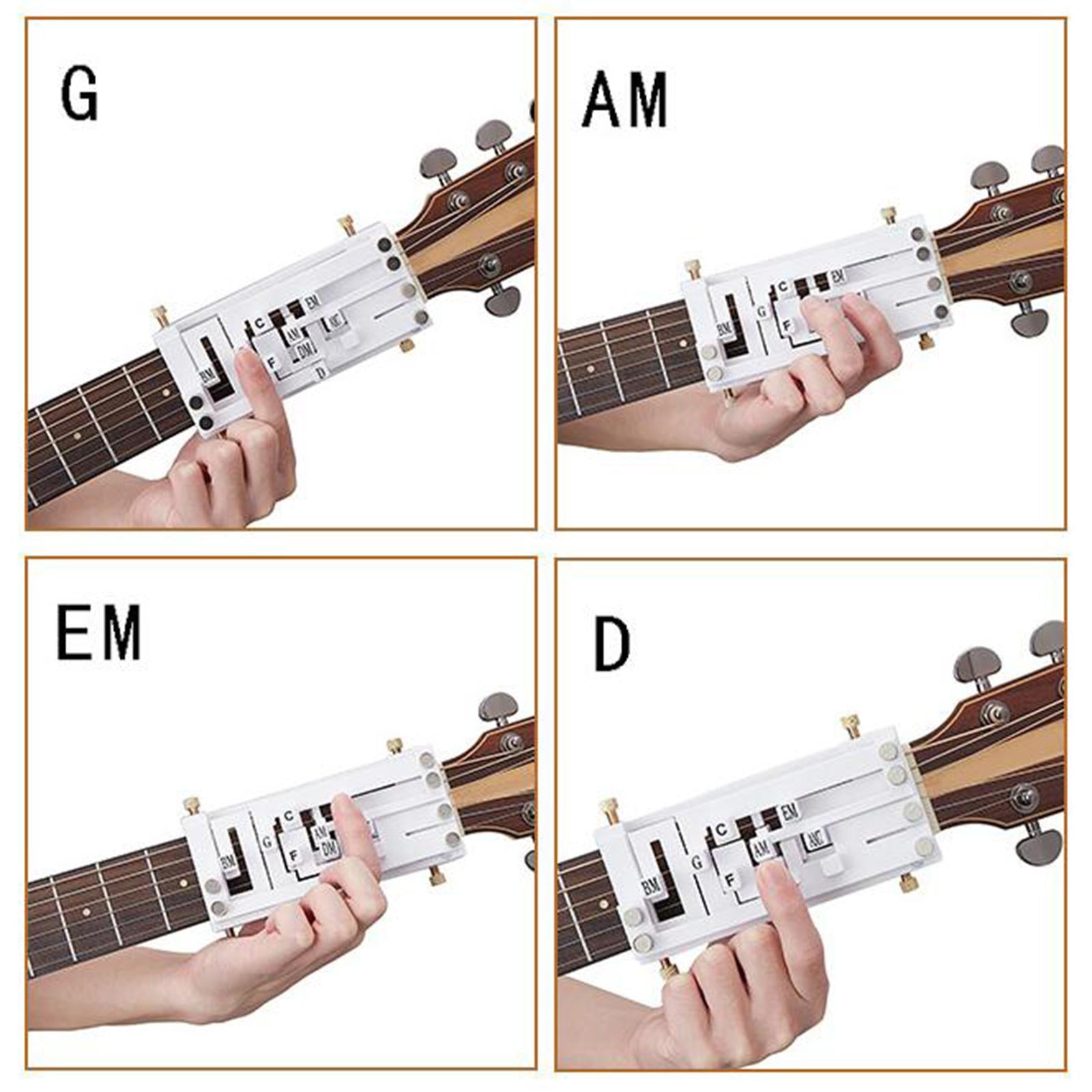 Guitar Aid Chord Trainer Learning System Teach Practice Assistant Beginner White