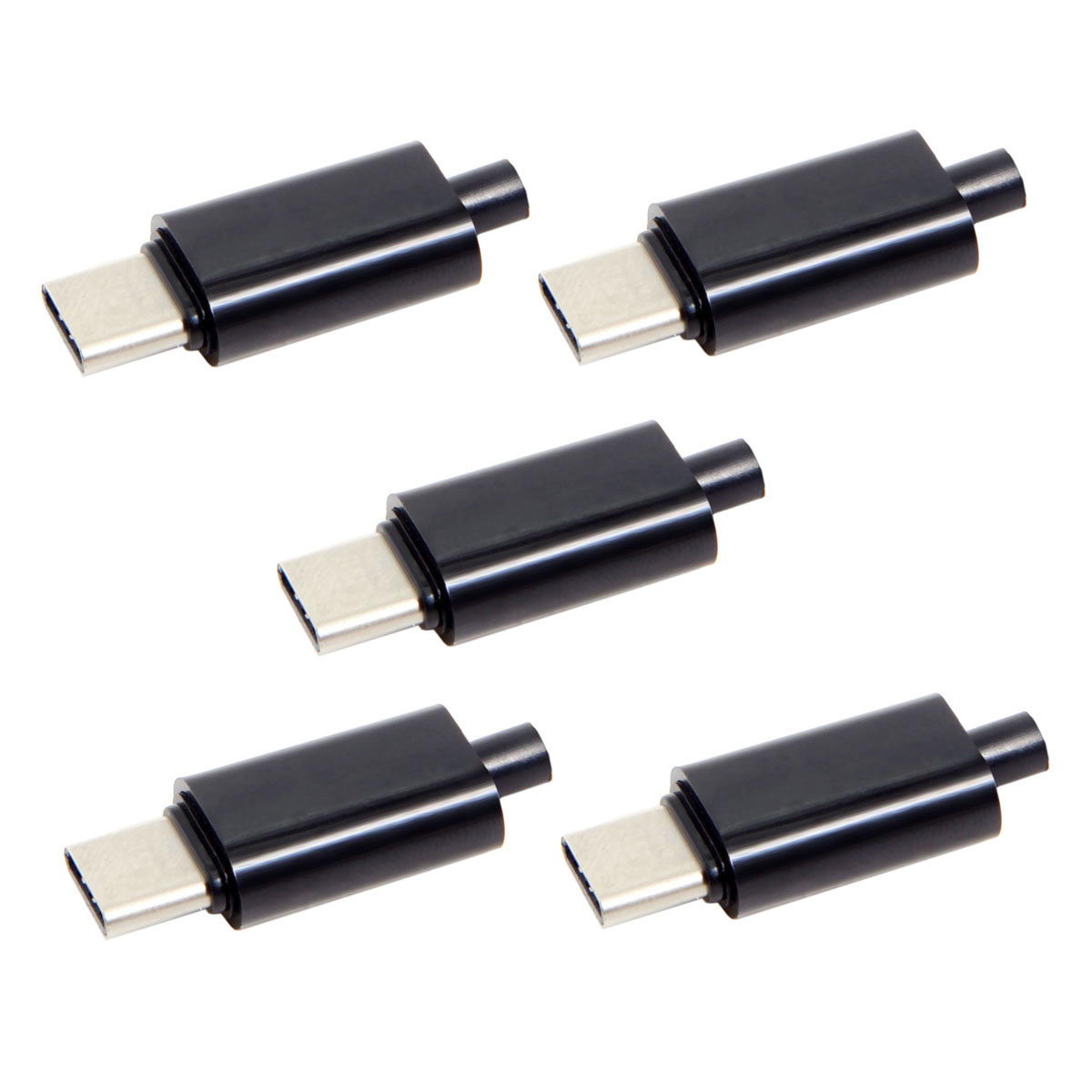 5PCS/Lot DIY 24Pin USB Type-C USB-C Male OTG Host Type 5.1k Resistor with Black Housing Cover