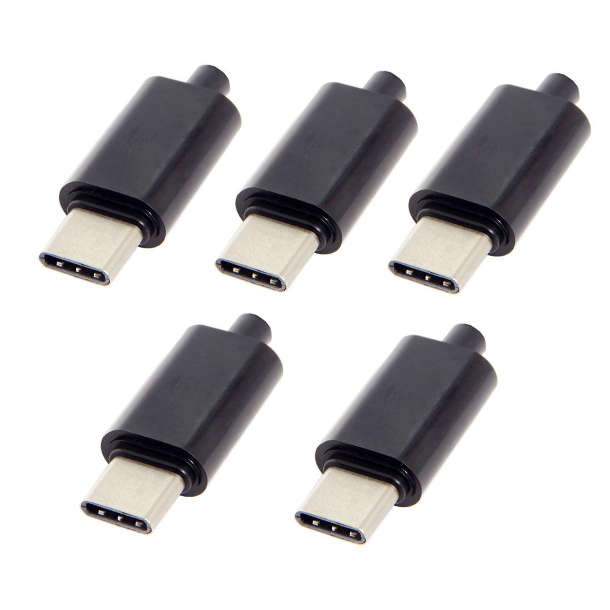 5PCS/Lot DIY 24Pin USB Type-C USB-C Male OTG Host Type 5.1k Resistor with Black Housing Cover