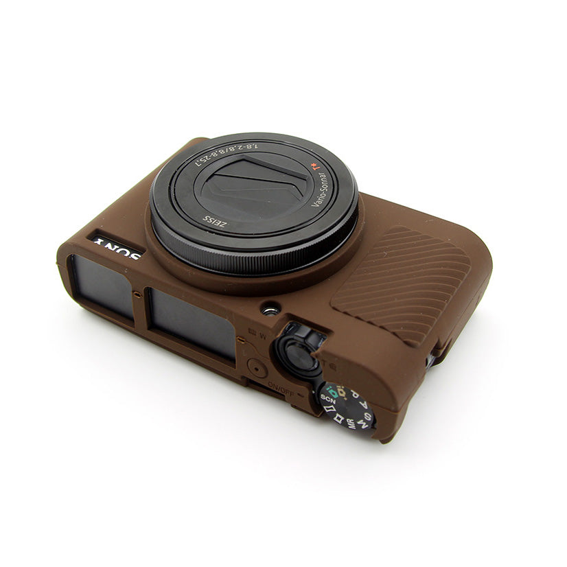Soft Silicone Protective Housing Case Shell for Sony RX100 III / IV/ IIV - Brown