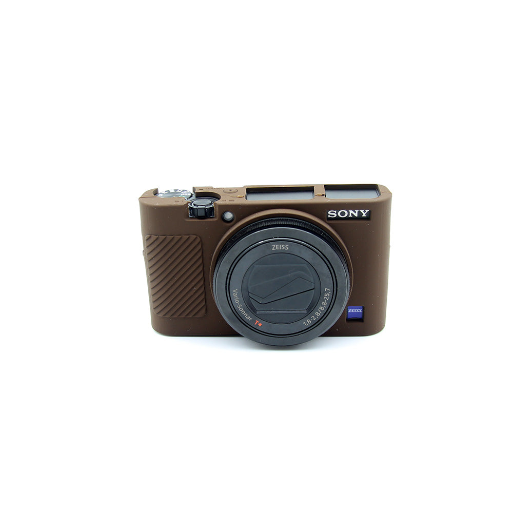Soft Silicone Protective Housing Case Shell for Sony RX100 III / IV/ IIV - Brown