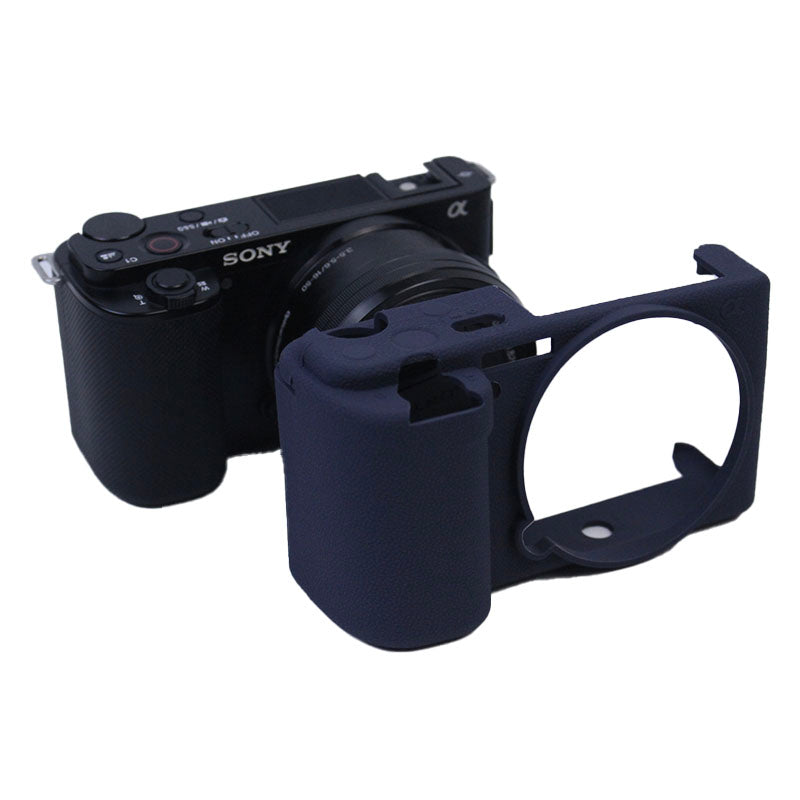 Soft Silicone Camera Case Protector Sleeve Cover for Sony ZV-E10 Camera - Navy Blue
