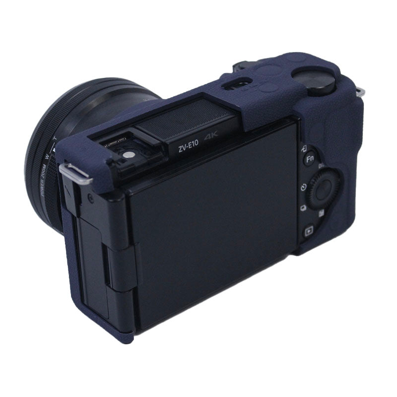 Soft Silicone Camera Case Protector Sleeve Cover for Sony ZV-E10 Camera - Navy Blue
