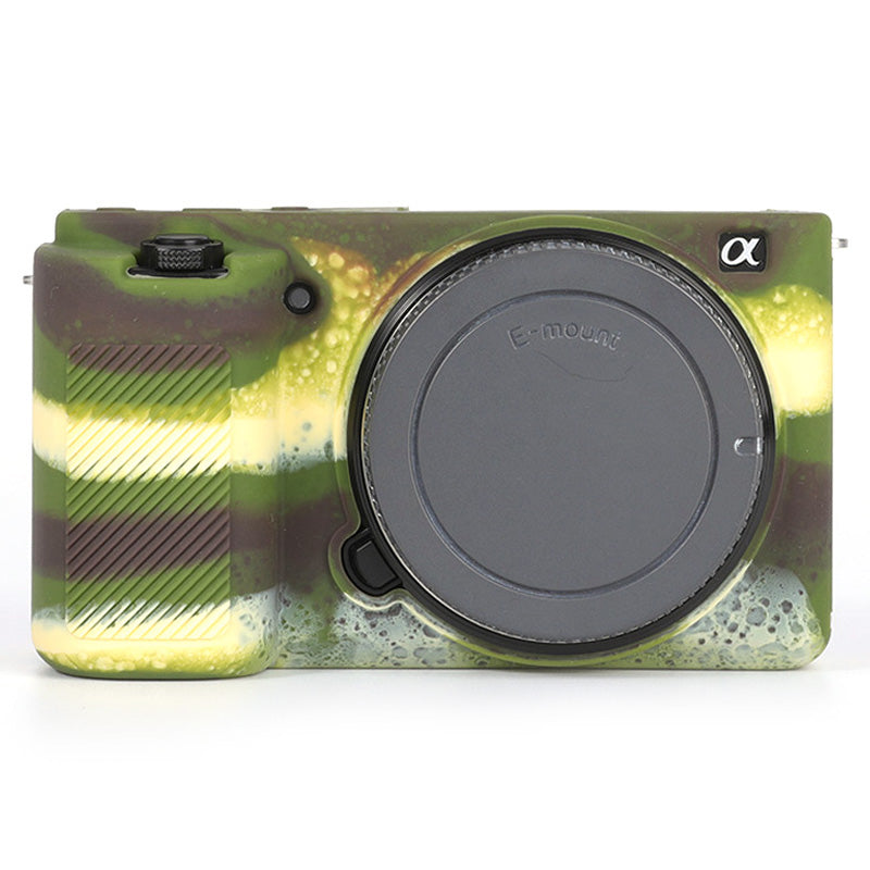 Uniqkart for Sony ZV-E10 ILDC Silicone Cover Anti-slip Dust-proof Anti-collision Silicone Camera Protective Cover - Camouflage