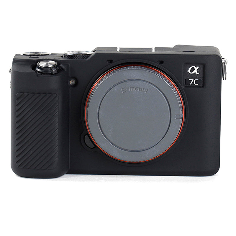 Uniqkart for Sony A7C Anti-slip Dust-proof Anti-collision Silicone ILDC Camera Protective Cover Case - Black