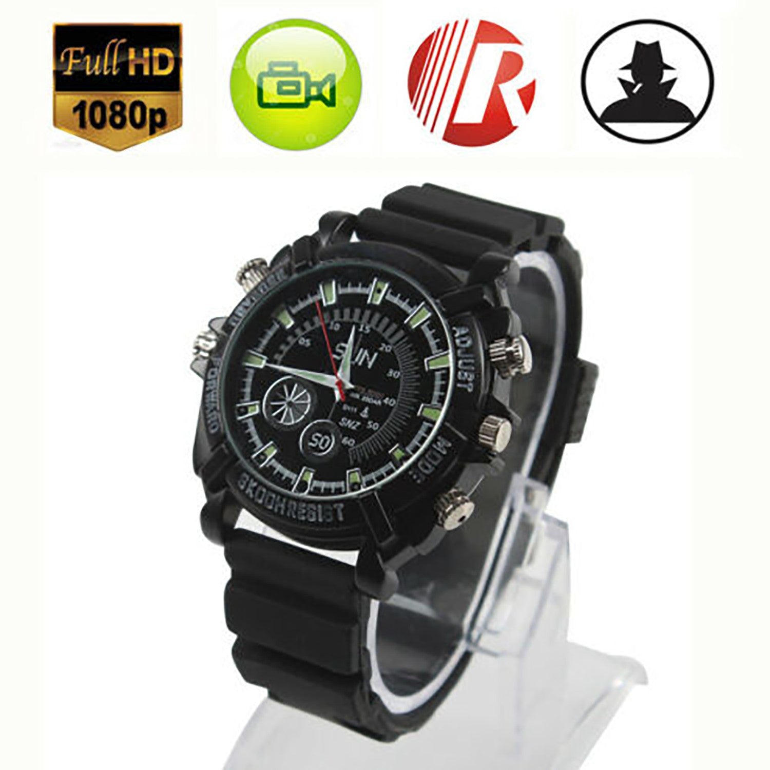 W1000 2 in 1 1080P Watch and Hidden Web Camera with Night Vision Function
