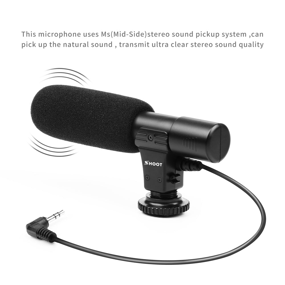 SHOOT Photography Interview Stereo Microphone Voice Recorder for Digital Camera Camcorder
