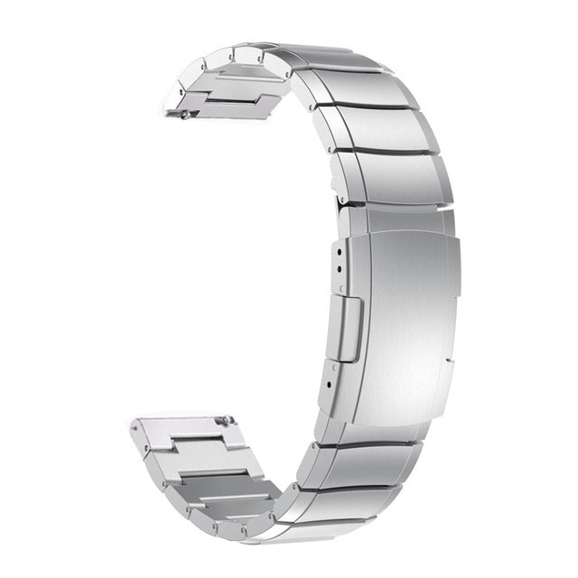 22mm Stainless Steel Watch Strap with Folding Clasp for Samsung Galaxy Watch 46mm/Gear S3 Frontier/S3 Classic - Silver