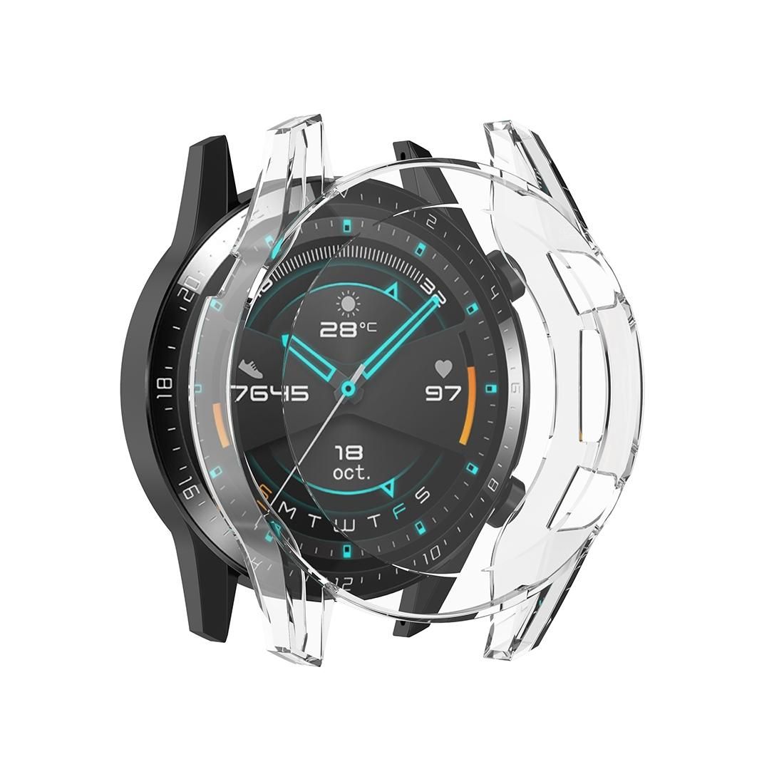 For Huawei Watch GT2 46mm Full Coverage Watch Protective Case with Screen (Transparent White)