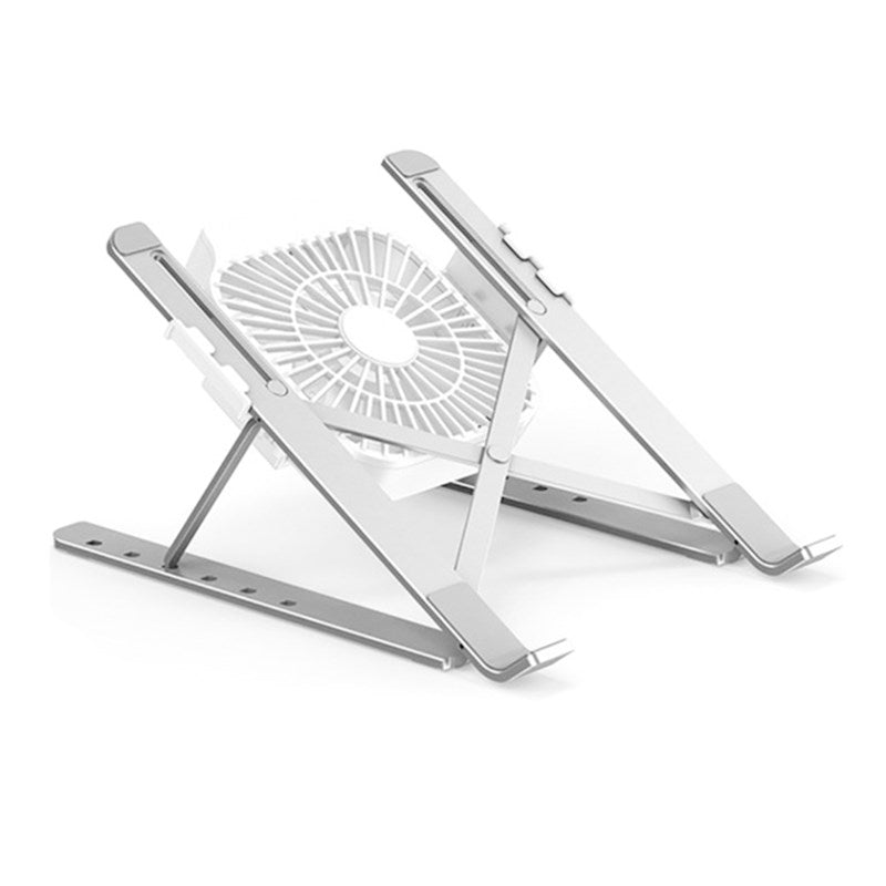 Foldable Laptop Tablet Stand with Cooling Fan for MacBook Air Pro HP DELL - Silver
