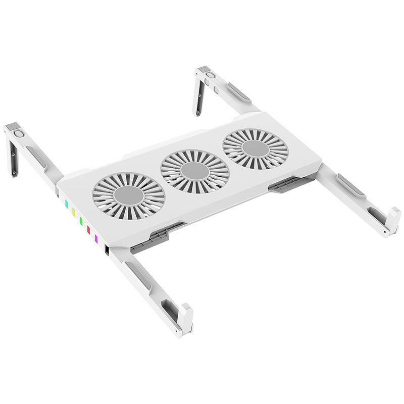 Gaming Notebook Laptop Cooler Cooling Pad with 3 Quiet Fans Laptop Cooling Fan Stand - White